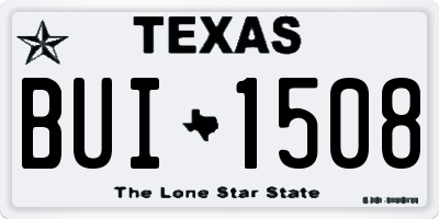 TX license plate BUI1508