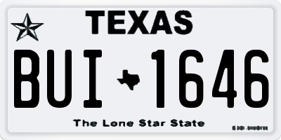 TX license plate BUI1646