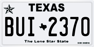 TX license plate BUI2370
