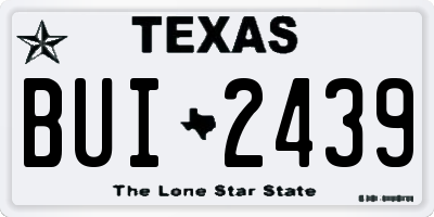 TX license plate BUI2439