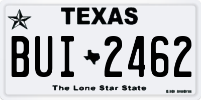 TX license plate BUI2462