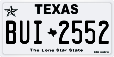 TX license plate BUI2552