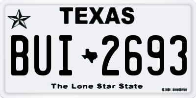 TX license plate BUI2693