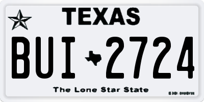 TX license plate BUI2724