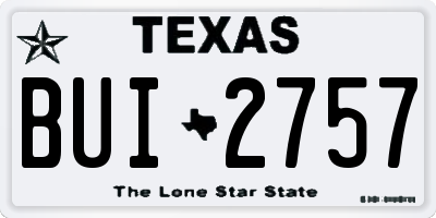 TX license plate BUI2757