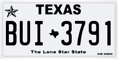 TX license plate BUI3791