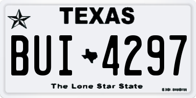 TX license plate BUI4297