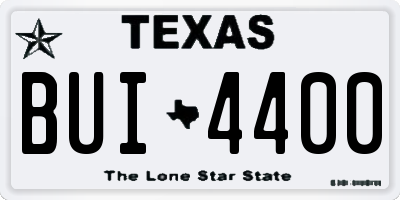 TX license plate BUI4400