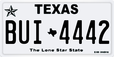 TX license plate BUI4442