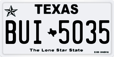 TX license plate BUI5035