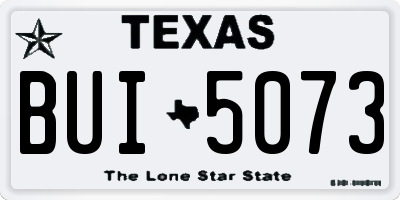 TX license plate BUI5073