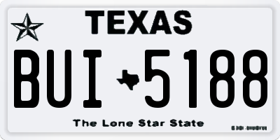 TX license plate BUI5188