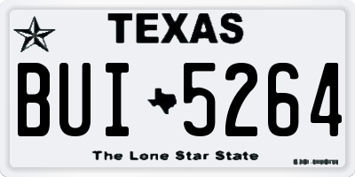 TX license plate BUI5264