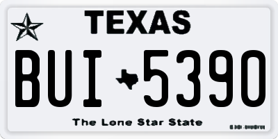 TX license plate BUI5390
