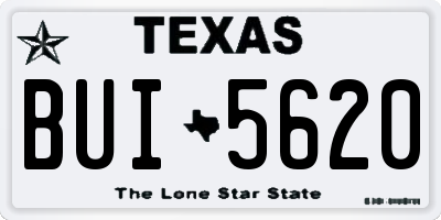 TX license plate BUI5620