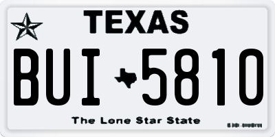 TX license plate BUI5810