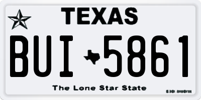 TX license plate BUI5861