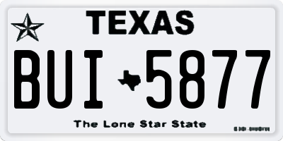 TX license plate BUI5877