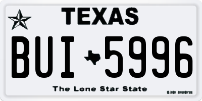 TX license plate BUI5996