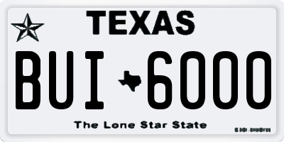 TX license plate BUI6000