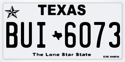 TX license plate BUI6073