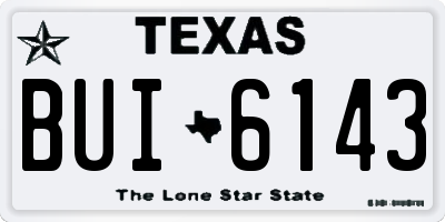 TX license plate BUI6143