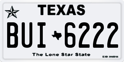 TX license plate BUI6222