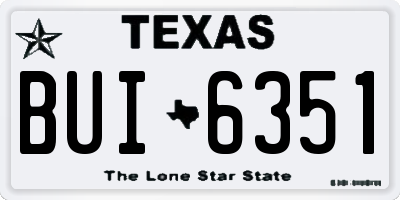 TX license plate BUI6351
