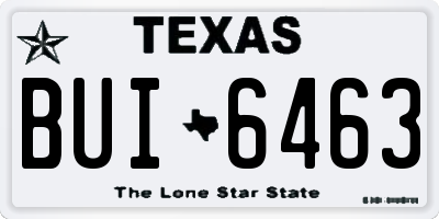 TX license plate BUI6463