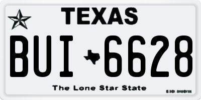 TX license plate BUI6628