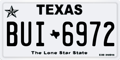 TX license plate BUI6972
