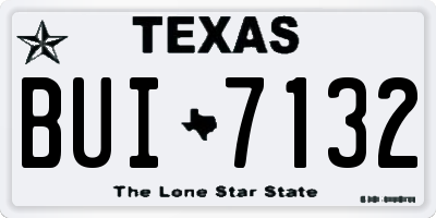 TX license plate BUI7132