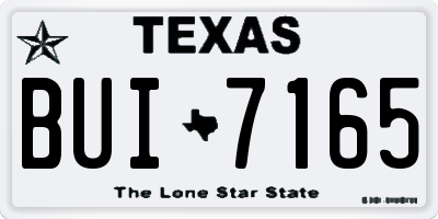 TX license plate BUI7165