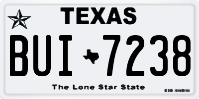 TX license plate BUI7238