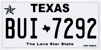 TX license plate BUI7292