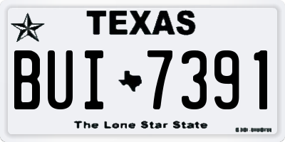 TX license plate BUI7391