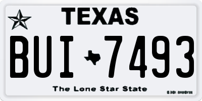 TX license plate BUI7493