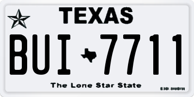 TX license plate BUI7711