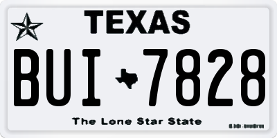 TX license plate BUI7828