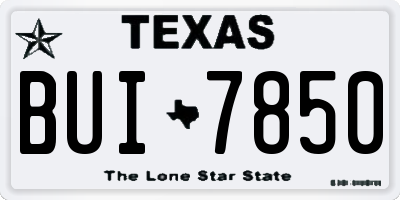 TX license plate BUI7850