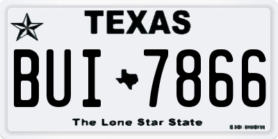 TX license plate BUI7866