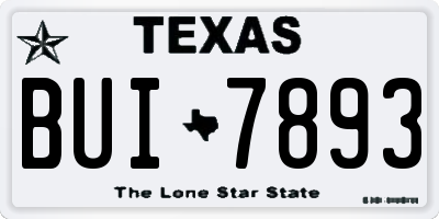 TX license plate BUI7893