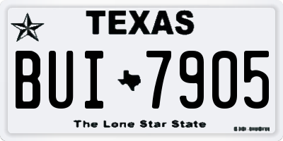 TX license plate BUI7905