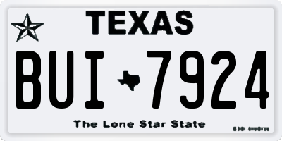 TX license plate BUI7924