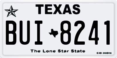 TX license plate BUI8241