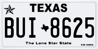 TX license plate BUI8625