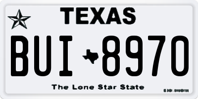 TX license plate BUI8970