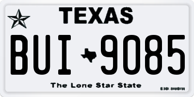 TX license plate BUI9085