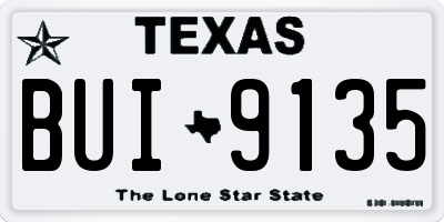 TX license plate BUI9135