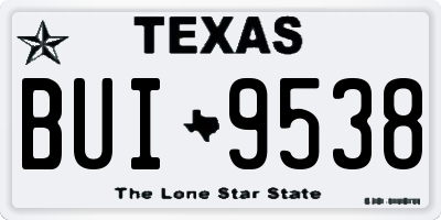 TX license plate BUI9538